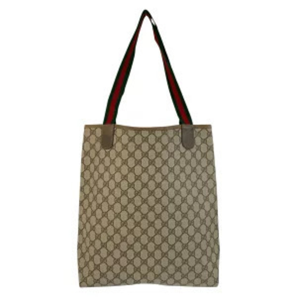 Gucci Supreme brown shoulder canvas tote GG bag Sherry beige Brown Tan